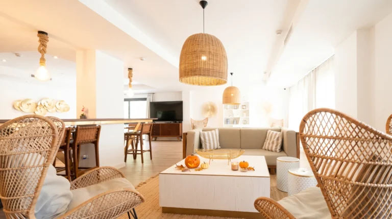 Kenkatsu Benidorm lounge with pumpkins on the table, adults-only stay