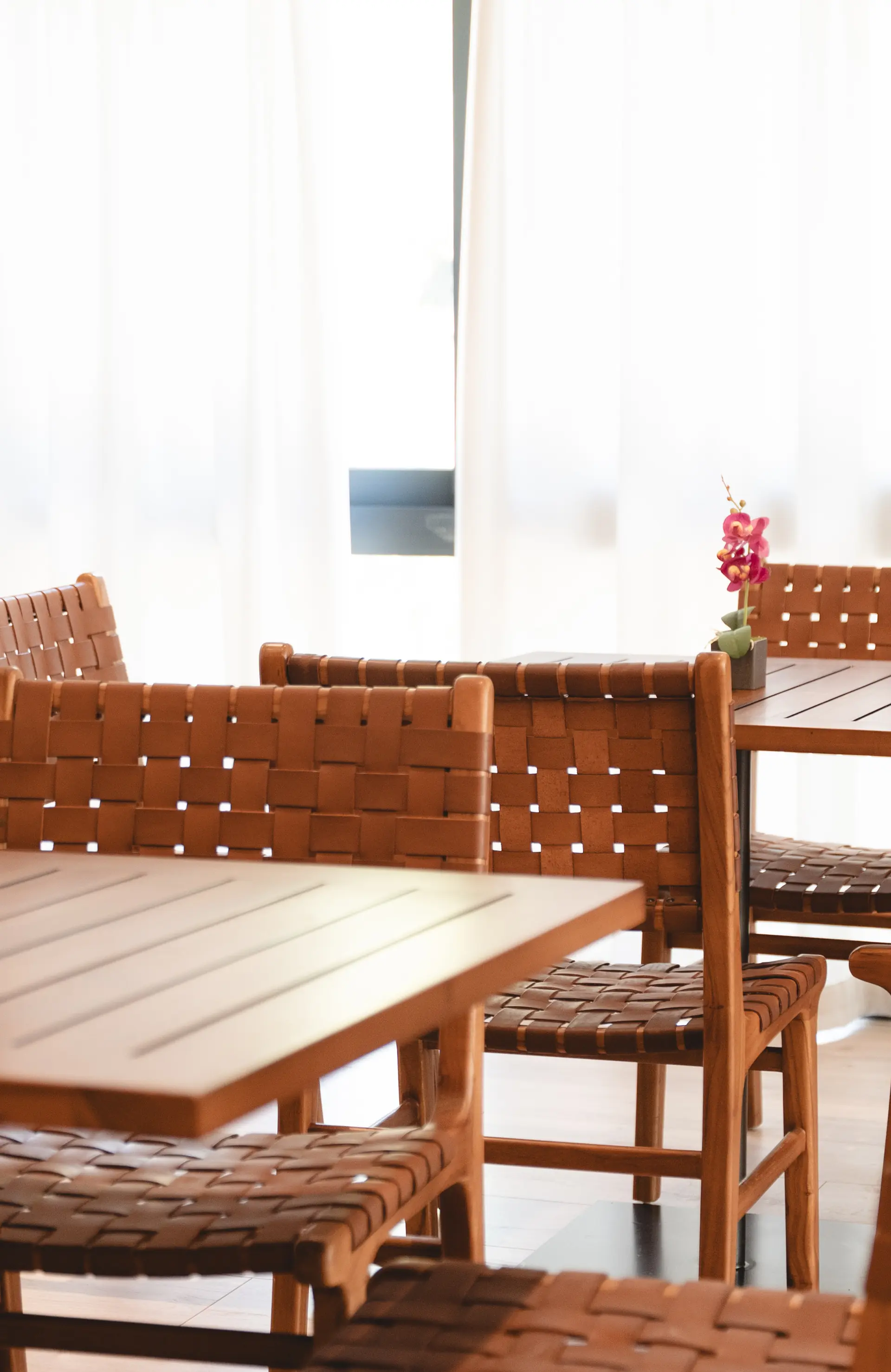 Detalle Sillas Cuero Trenzado Cálidad